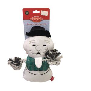 Rudolph the Rednosed Reindeer SAM the SNOWMAN Plush Crinkle Rope Squeak Dog Toy